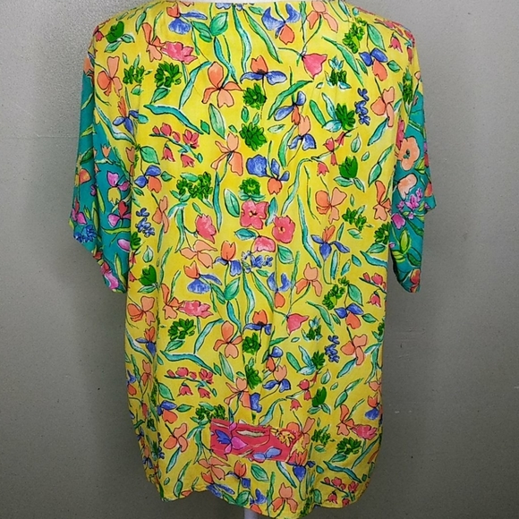 Nino Wong Multicolor Floral Blouse EUC - Picture 4 of 7